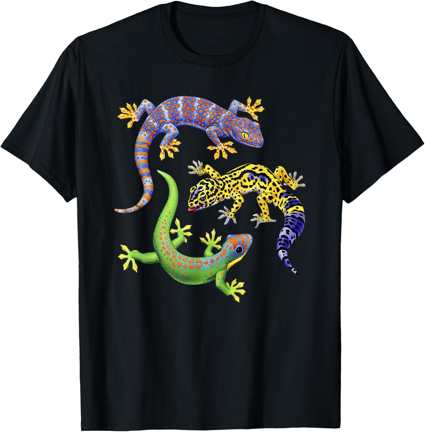 Cute Gecko Wildlife Lizard T-Shirt - T-Shirt | Black