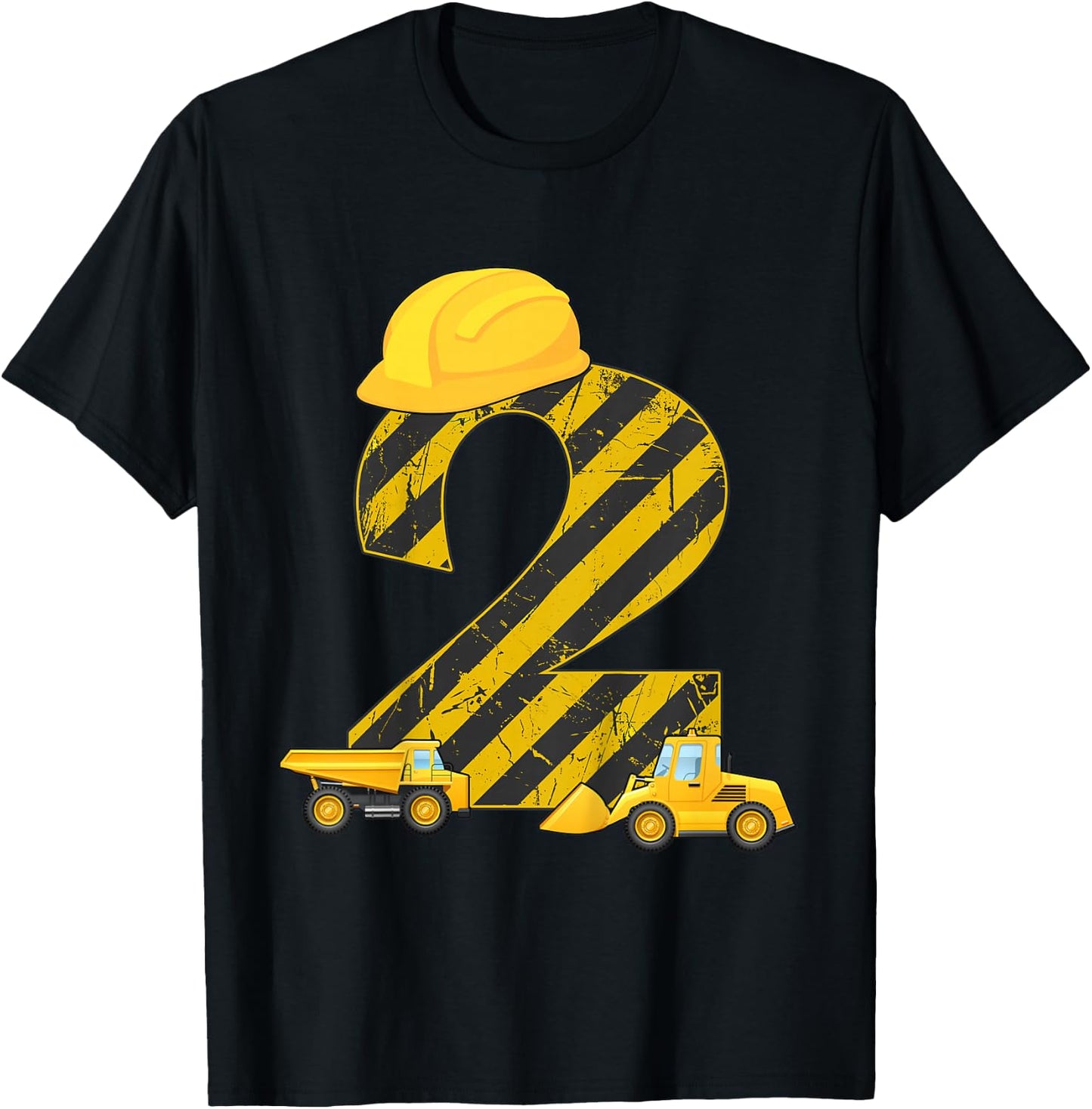 2nd Birthday Digger I 2 Years Builder Excavator Gift T-Shirt - T-Shirt | Black
