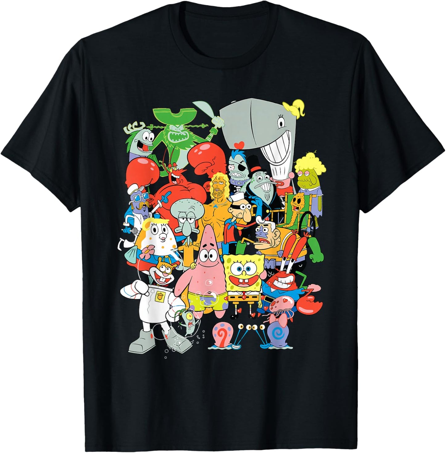 Spongebob Squarepants Cast of Characters T-Shirt - T-Shirt | Black