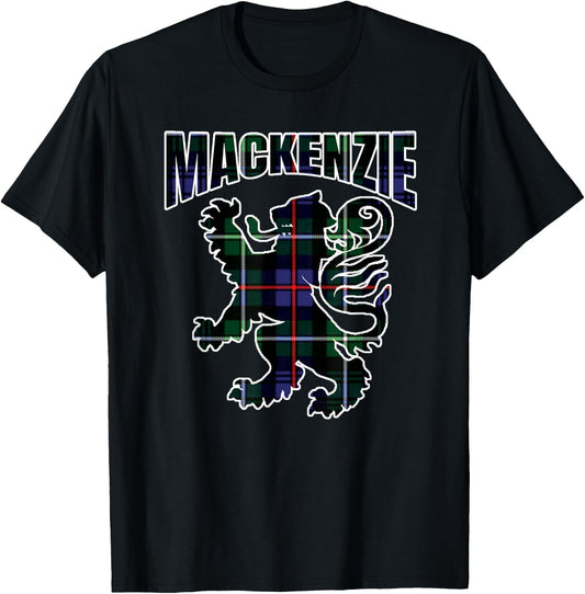 MacKenzie Clan Kilt Tartan Lion Namesake Scottish T-Shirt - T-Shirt | Black