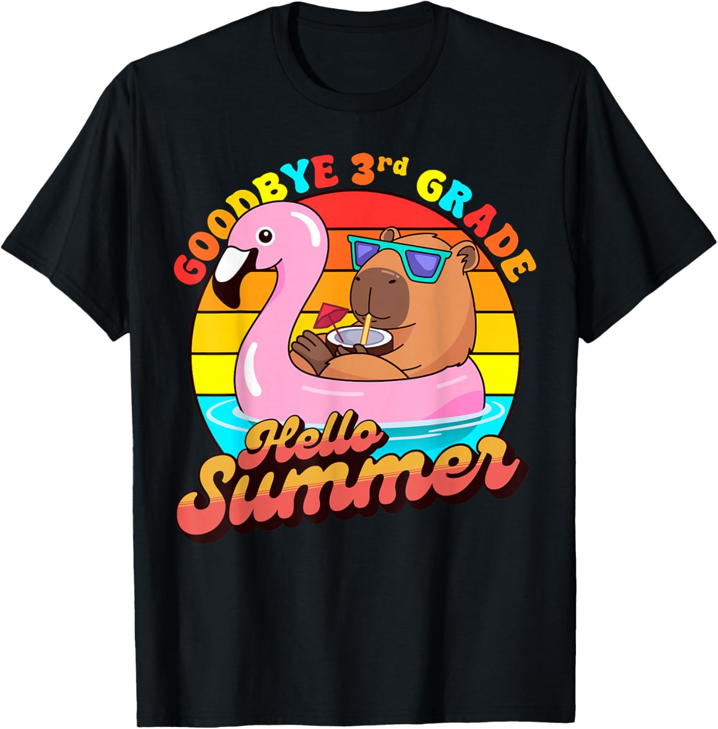 Last Day of School Shirt Boys Goodbye 3rd Grade Hello Summer T-Shirt - T-Shirt | Black
