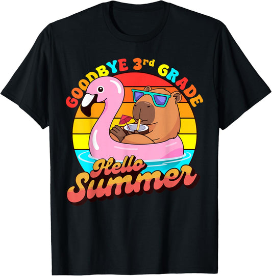Last Day of School Shirt Boys Goodbye 3rd Grade Hello Summer T-Shirt - T-Shirt | Black