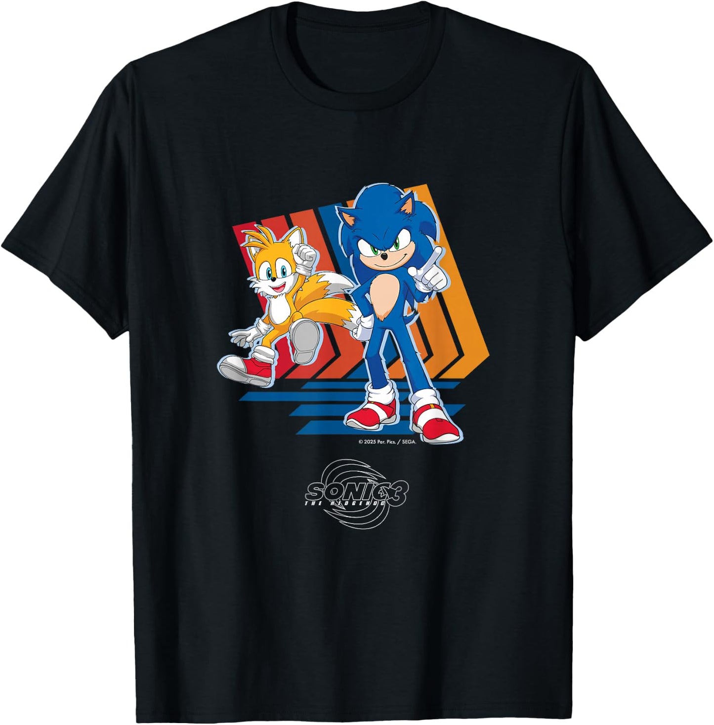 Sonic the Hedgehog 3 - Sonic & Tails T-Shirt - T-Shirt | Black