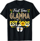 Soon to be Glamma 2025 Mother's Day First Time Mom Pregnancy T-Shirt - T-Shirt | Black
