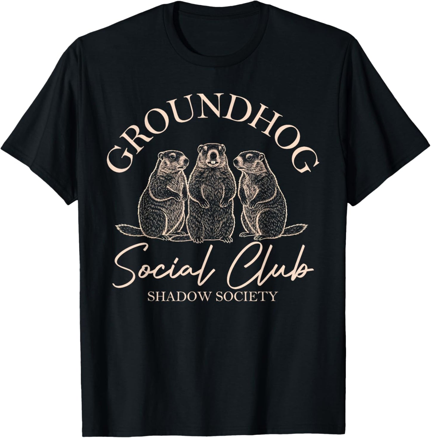 Groundhog Day Social Club Shadow Society Funny Groundhog Day T-Shirt - T-Shirt | Black