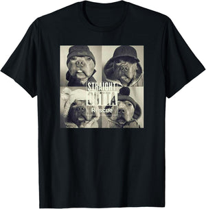 Straight Outta Rescue Pitbull T-Shirt - T-Shirt | Black