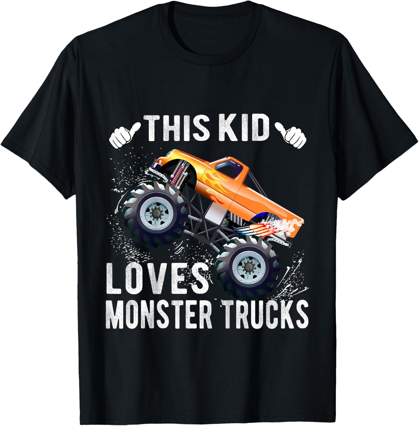 This Kid Loves Monster Trucks Boys and Girls Gift T-Shirt - T-Shirt | Black
