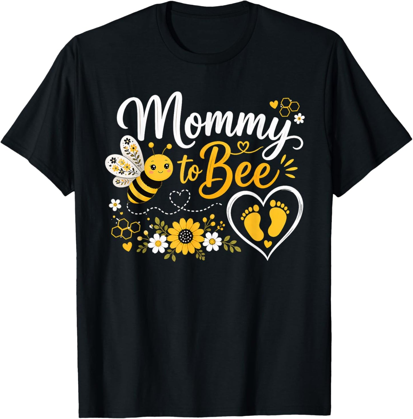 Mommy to Bee New Mom Baby Shower Pregnancy Announcement T-Shirt - T-Shirt | Black