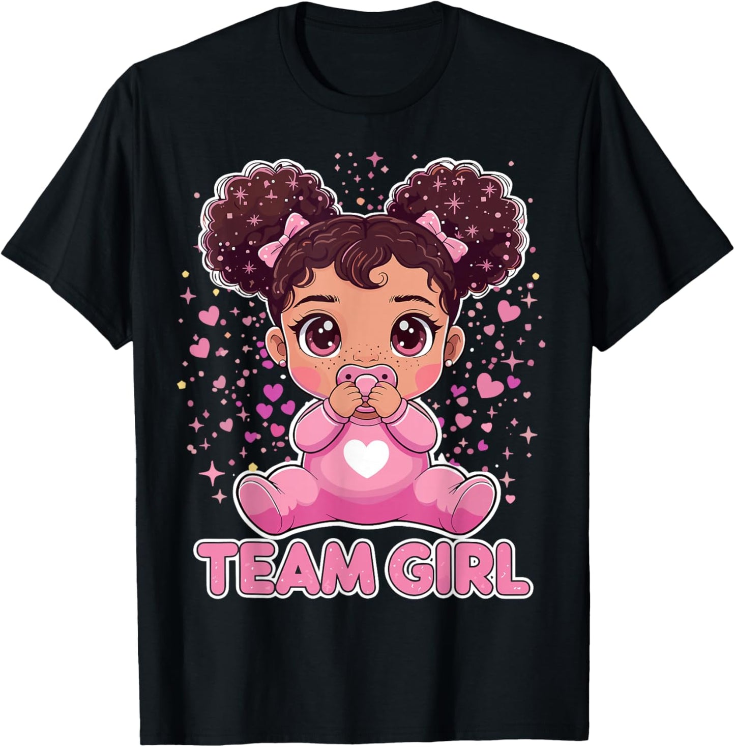 Team Girl Baby Gender Reveal Party T-Shirt - T-Shirt | Black