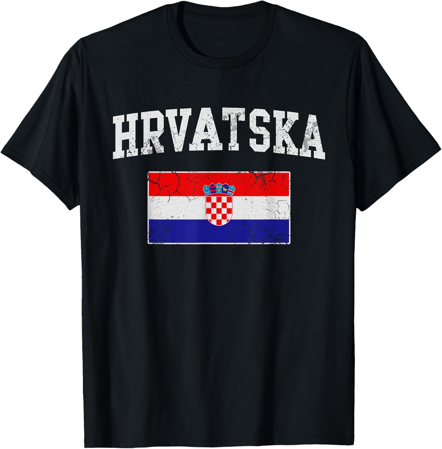 Hrvatska Croatia Flag Croatian Men Women Kids T-Shirt - T-Shirt | Black