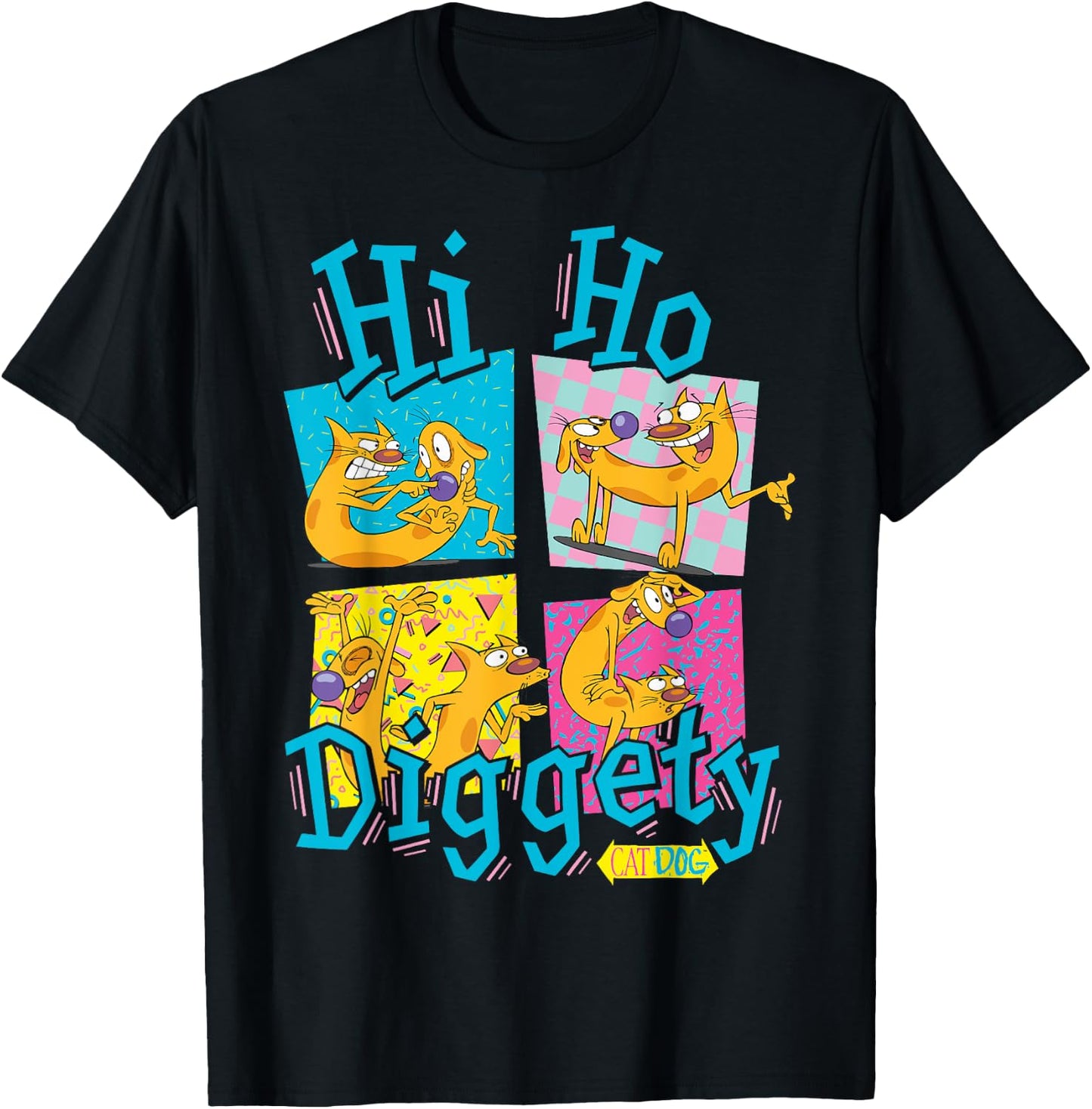 CatDog Hi Ho Diggety Retro Box Up T-Shirt - T-Shirt | Black