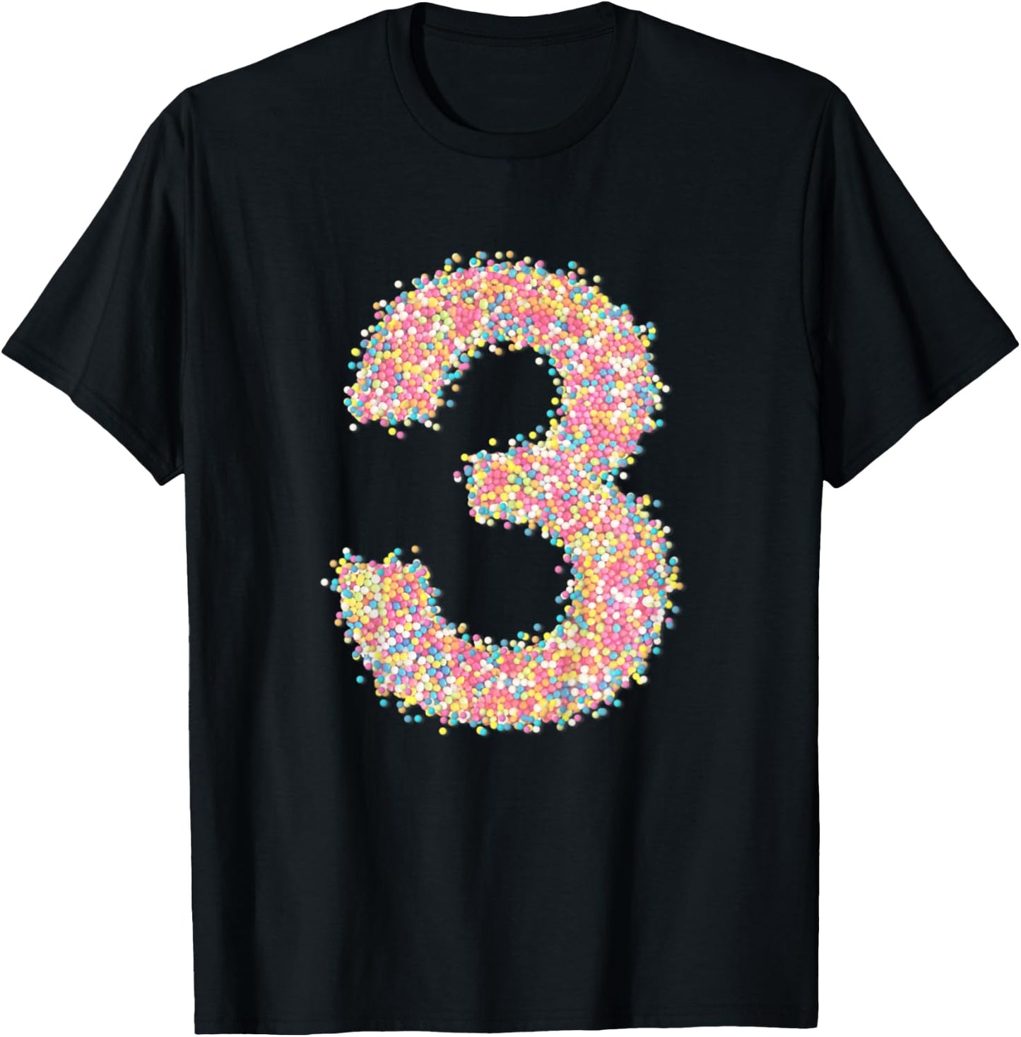 Kids Kids 3rd Birthday Rainbow Sprinkles 3 T-Shirt - T-Shirt | Black
