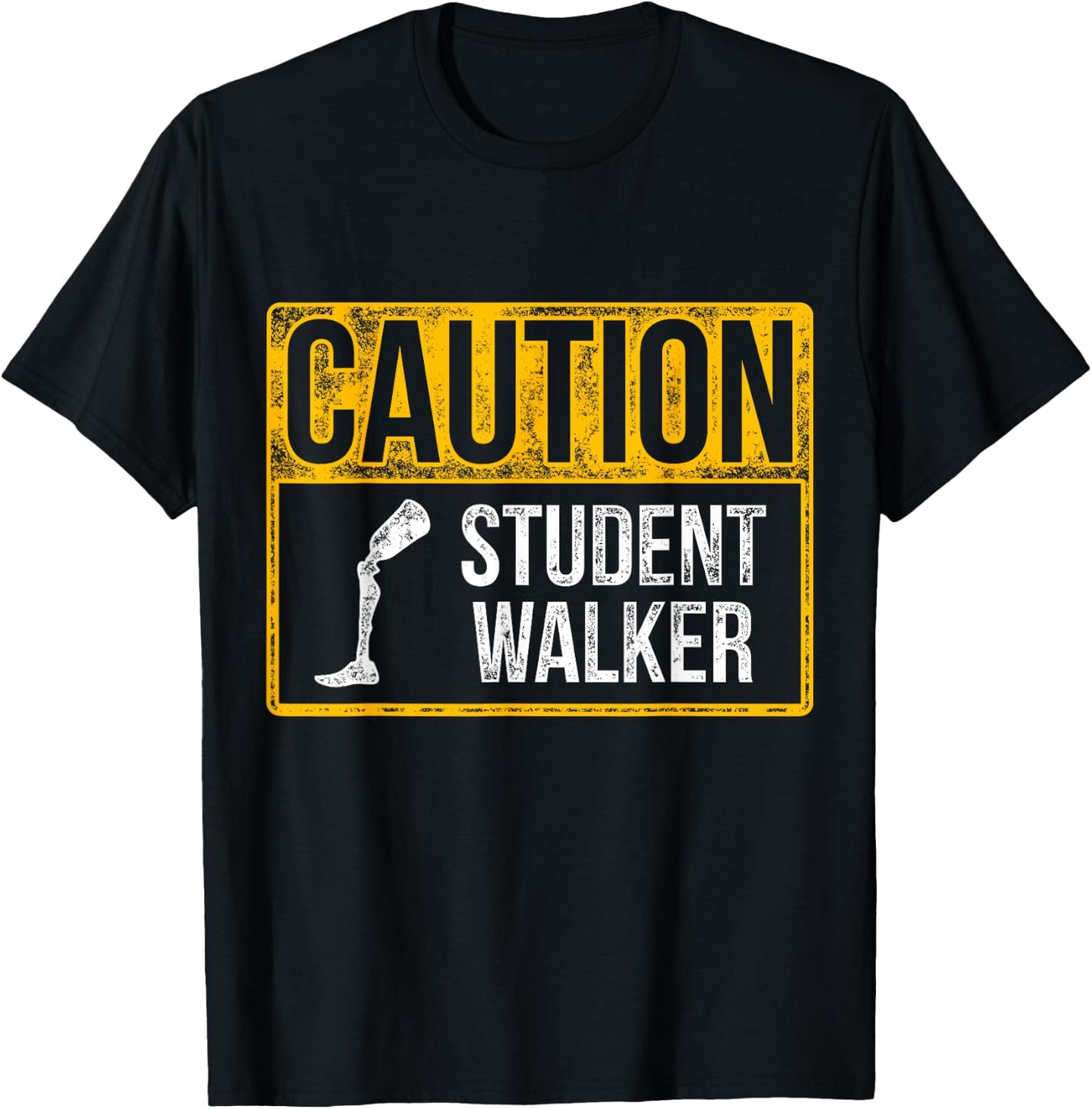Amputee Humor Student Walk Leg Arm Funny Recovery Gifts T-Shirt - T-Shirt | Black