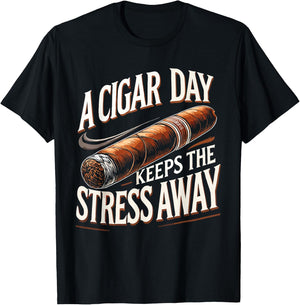 Cigars Smoking Cigar Smoke A Cigar A Day T-Shirt - T-Shirt | Black