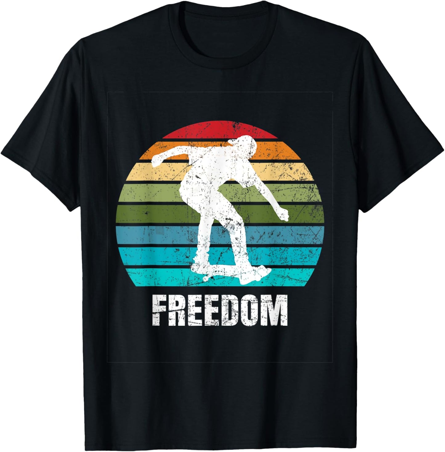 Skateboard means freedom T-Shirt - T-Shirt | Black