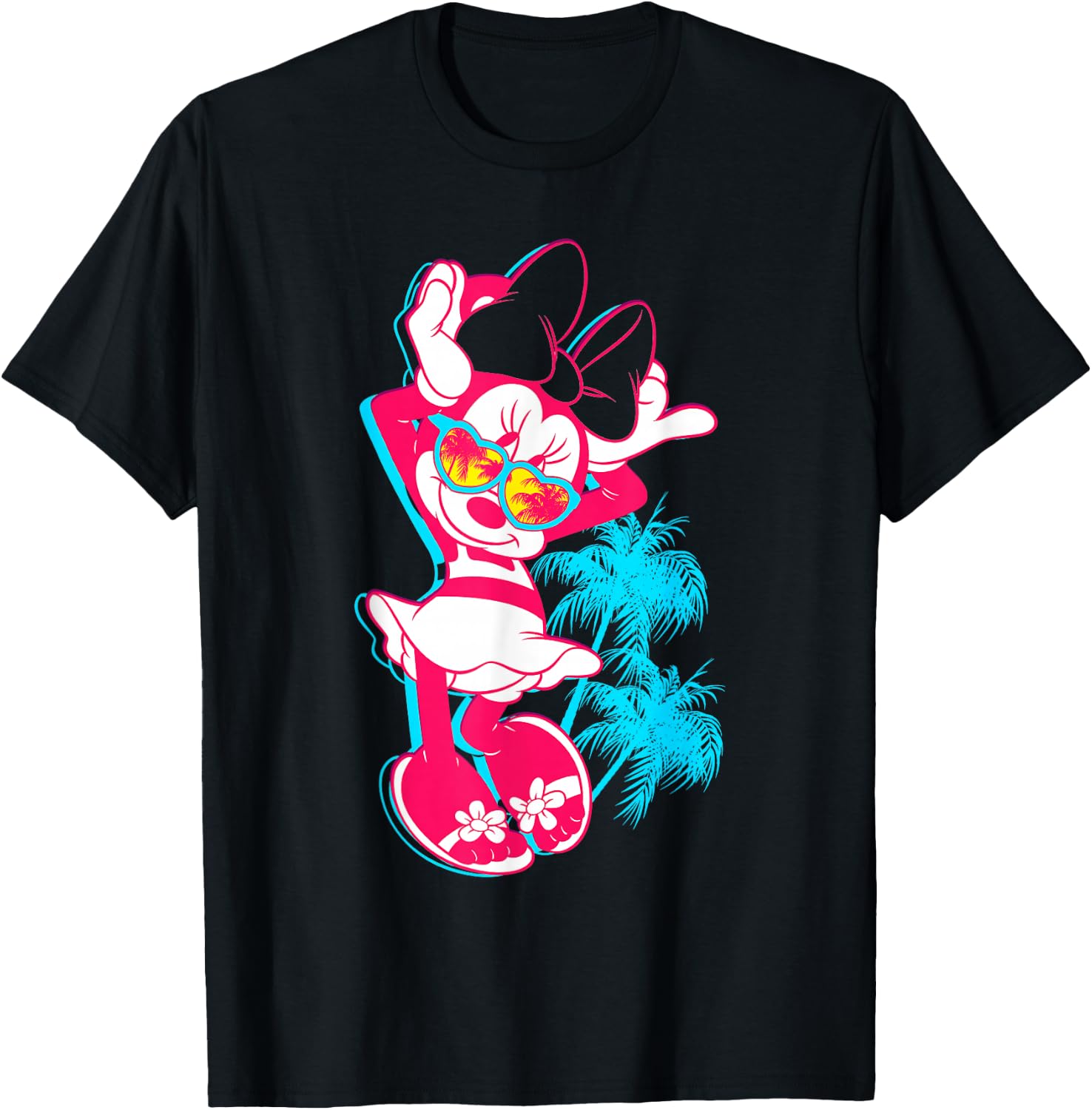 Disney - Neon Minnie Mouse Hollywood T-Shirt - T-Shirt | Black