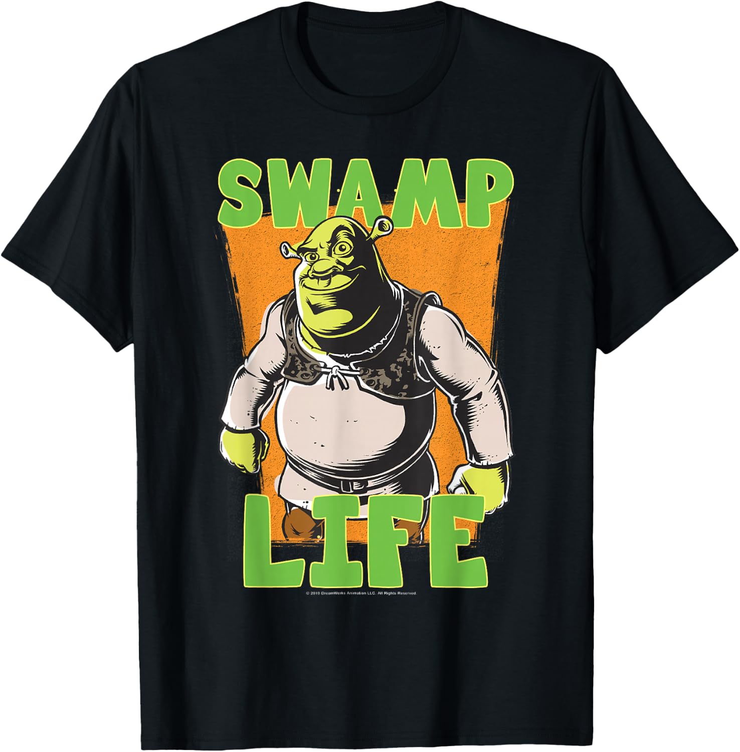 Shrek Cartoon Swamp Life T-Shirt - T-Shirt | Black