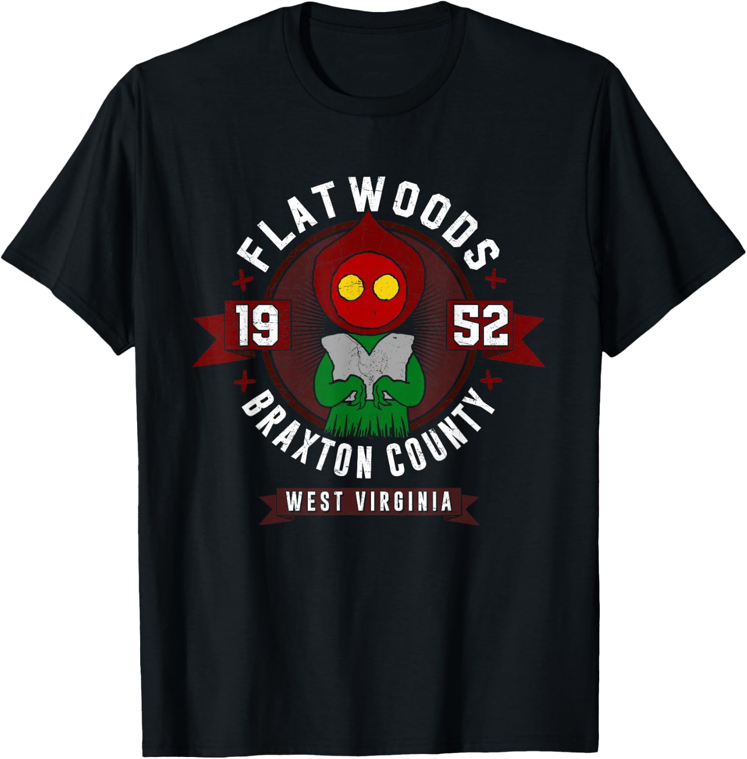 Flatwoods Monster Shirt Cryptozoology Cryptid Vintage Gift T-Shirt - T-Shirt | Black