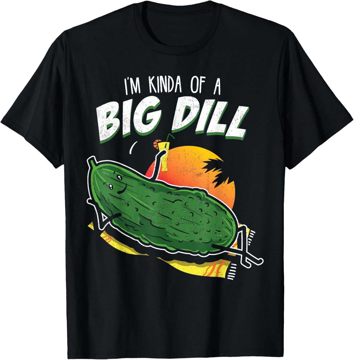 Pickle Fan Pun Design - I'm Kinda Bill Dill Joke T-Shirt - T-Shirt | Black