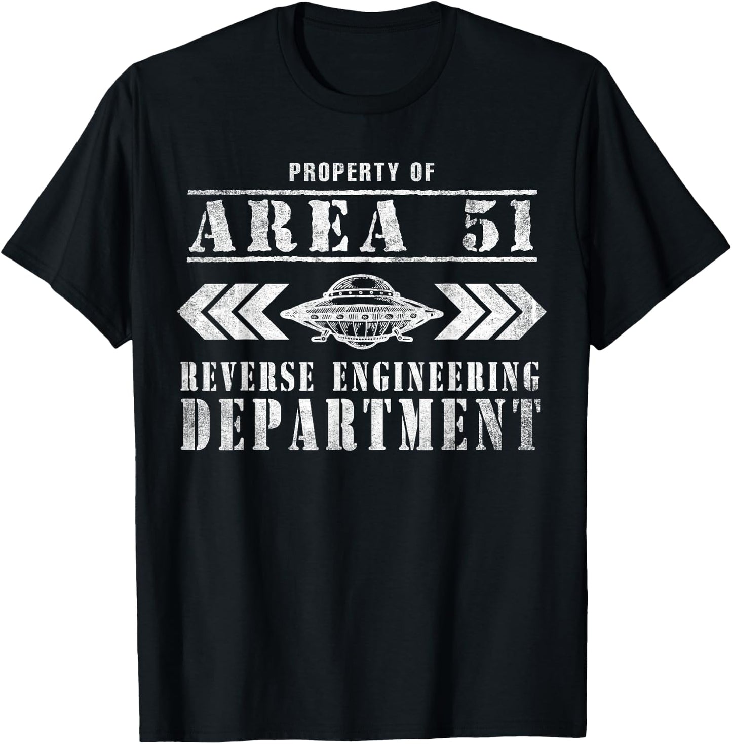 Area 51 Reverse Engineering Department UFO Alien T-Shirt - T-Shirt | Black