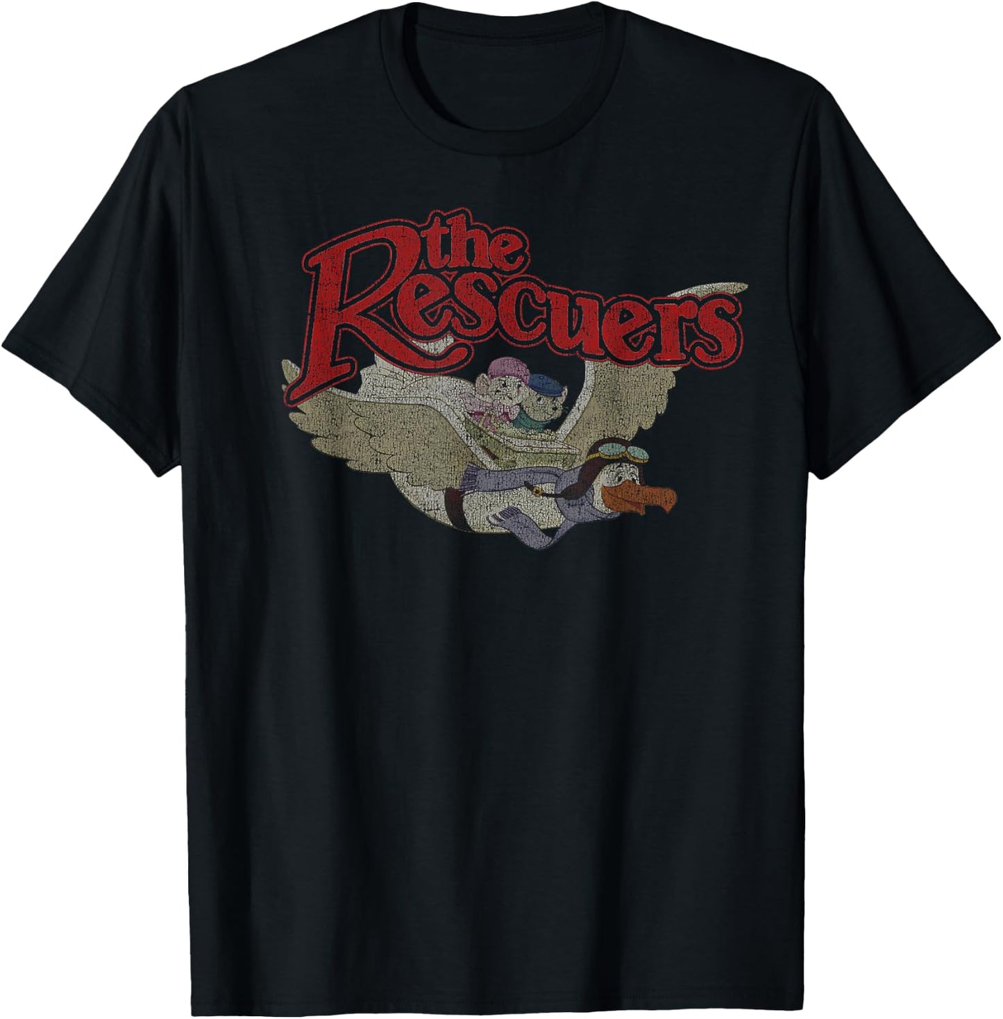 Disney The Rescuers Down Under Group Shot Movie Logo T-Shirt - T-Shirt | Black