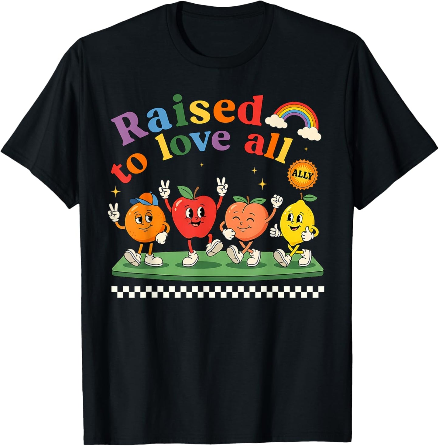 Raised to Love You LGBTQ Pride Month Equality Boys Girls T-Shirt - T-Shirt | Black