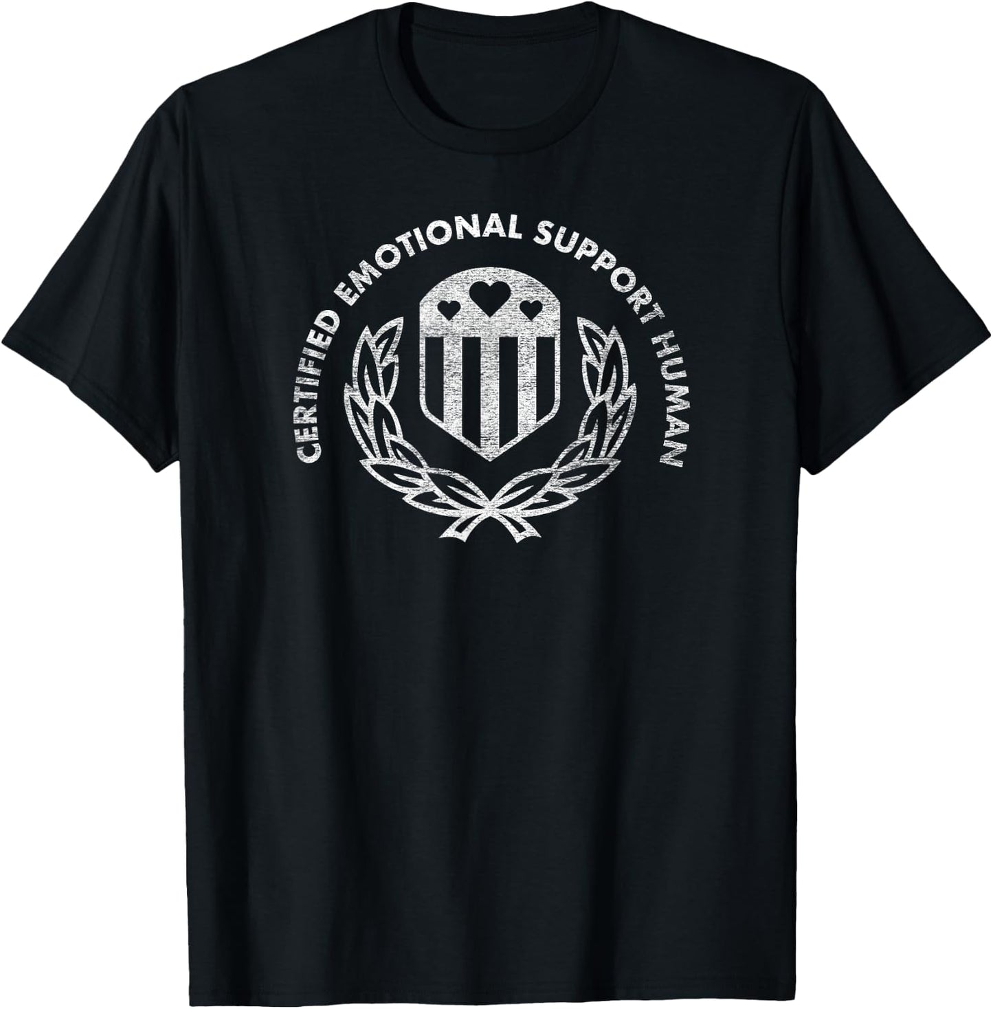 Certified Emotional Support Human T-Shirt - T-Shirt | Black