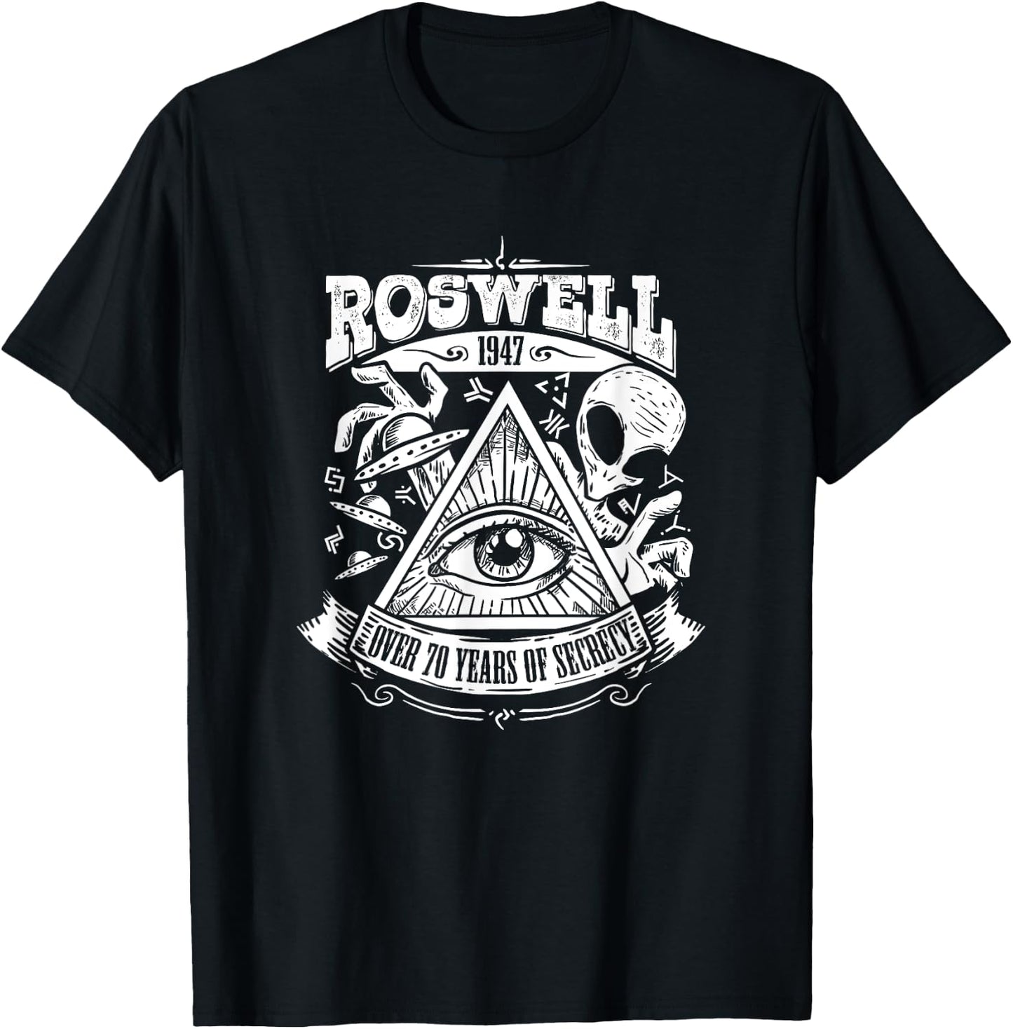 Conspiracy Theory Gifts Roswell Alien Crash Gift An Ancient Astronaut Theorists T-Shirt - T-Shirt | Black