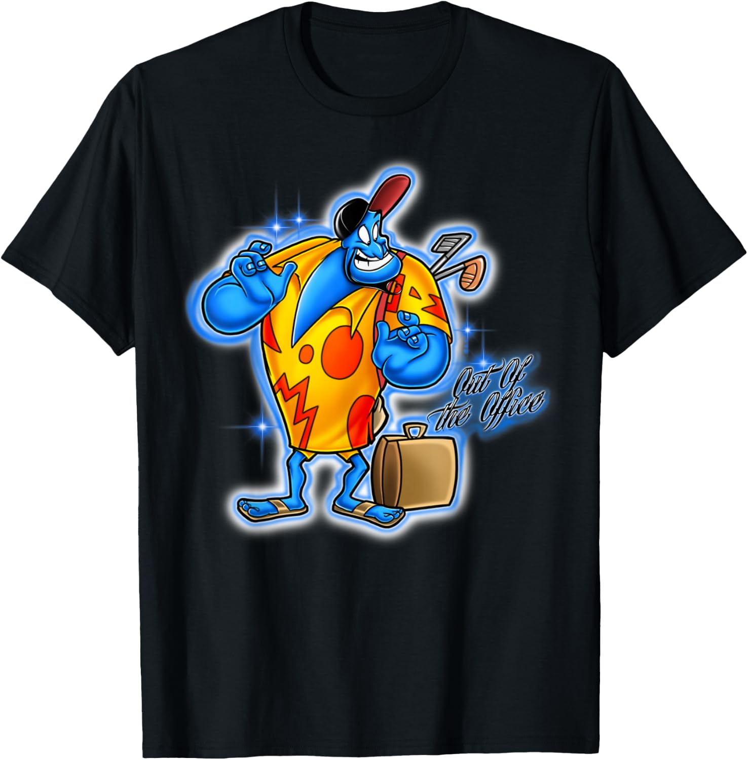 Disney Aladdin Genie On Vacation Graphic T-Shirt - T-Shirt | Black