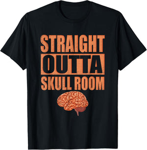 Skull Brain Awareness Chiari Malformation Straight Outta T-Shirt - T-Shirt | Black