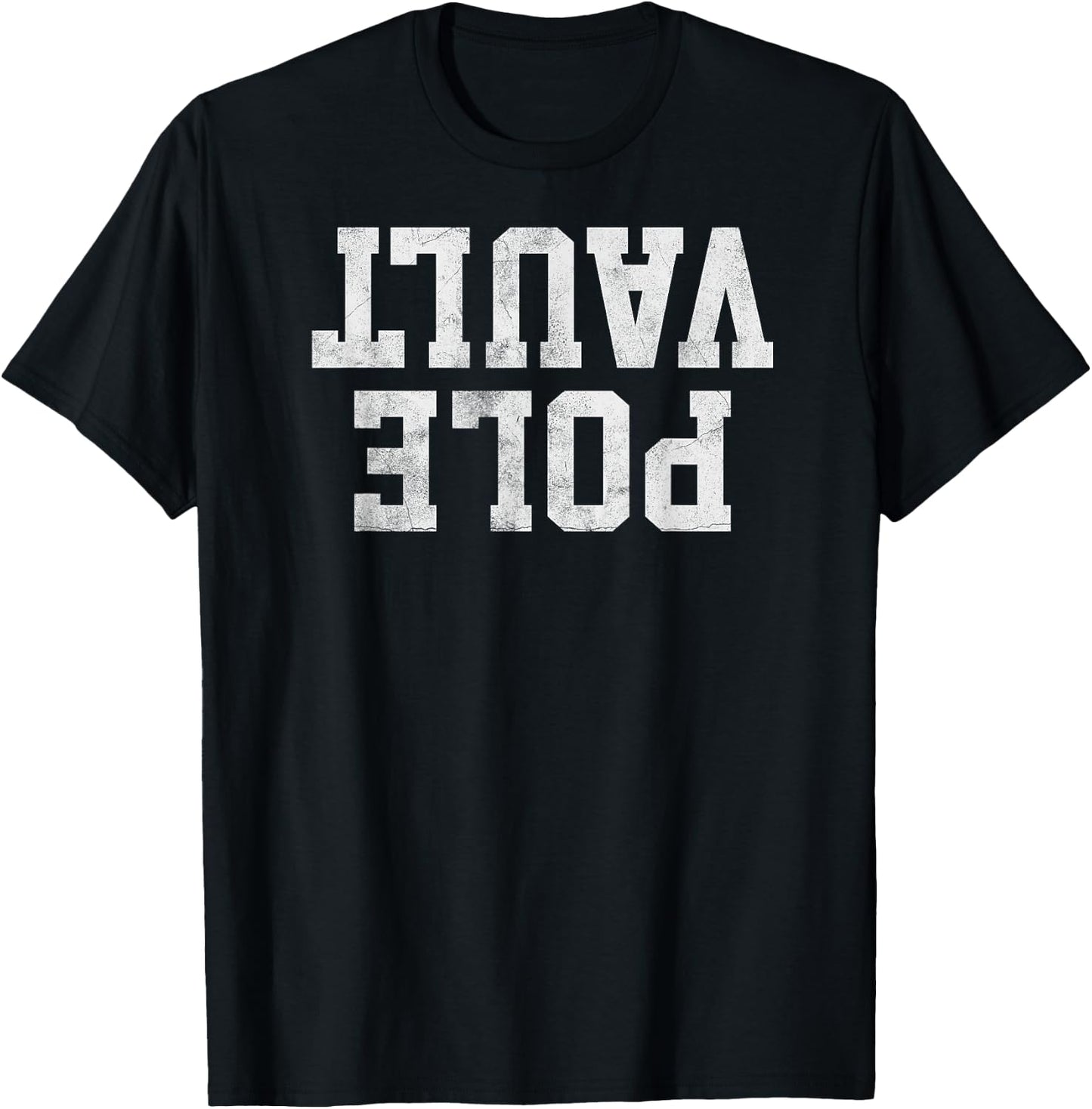 Pole Vault Men's Black Distressed Modern Funny Pole Vault T-Shirt - T-Shirt | Black