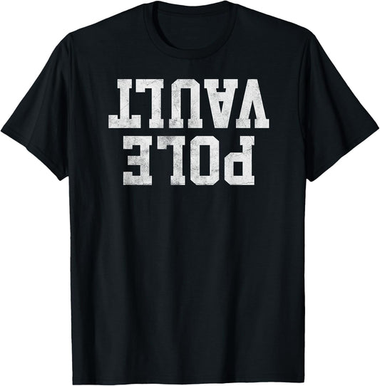 Pole Vault Men's Black Distressed Modern Funny Pole Vault T-Shirt - T-Shirt | Black