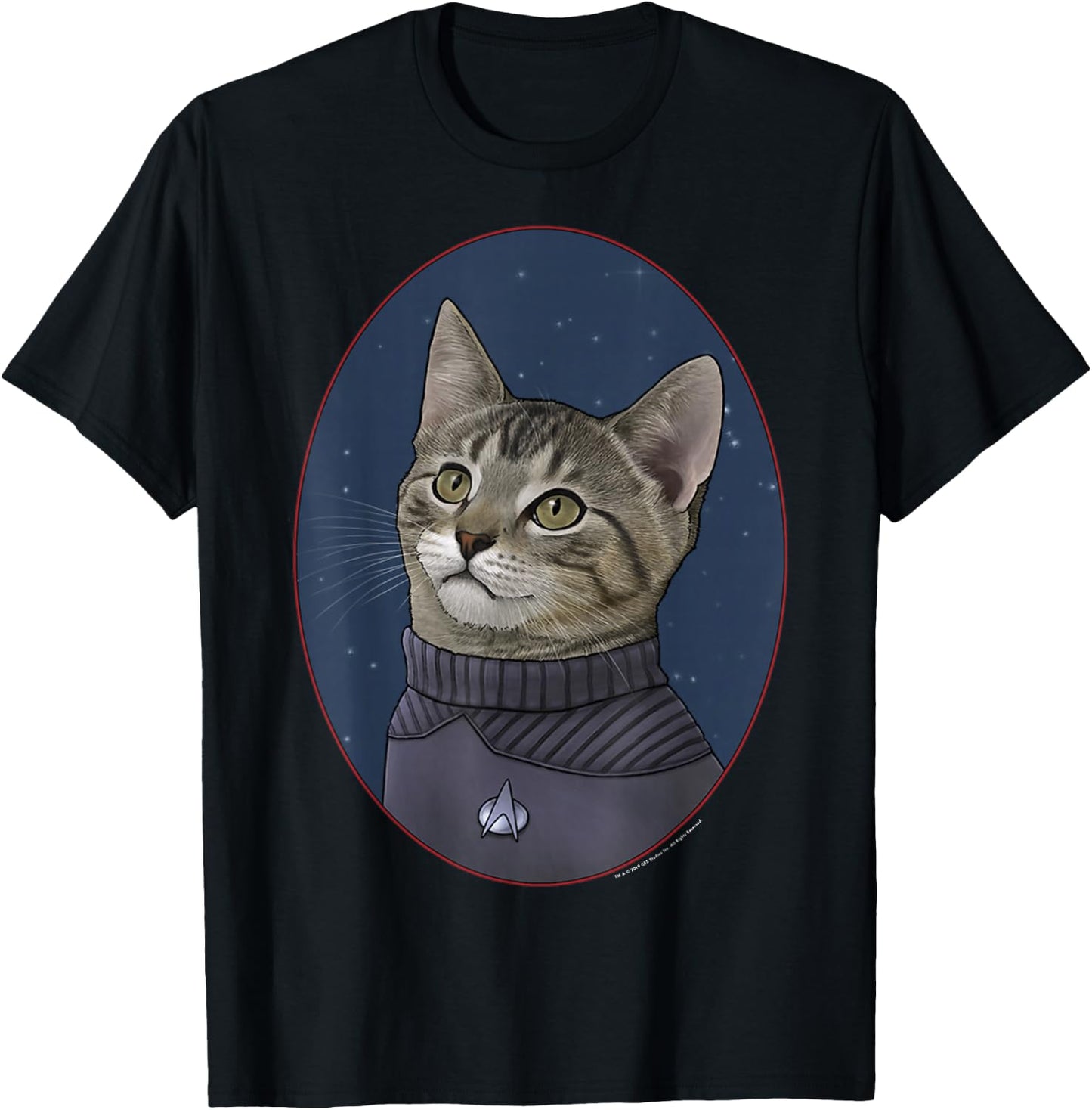 Star Trek: The Next Generation Wesley Crusher Cat Portrait T-Shirt - T-Shirt | Black