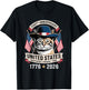 250th Anniversary America Patriotic USA Cat - 4th of July T-Shirt - T-Shirt | Black