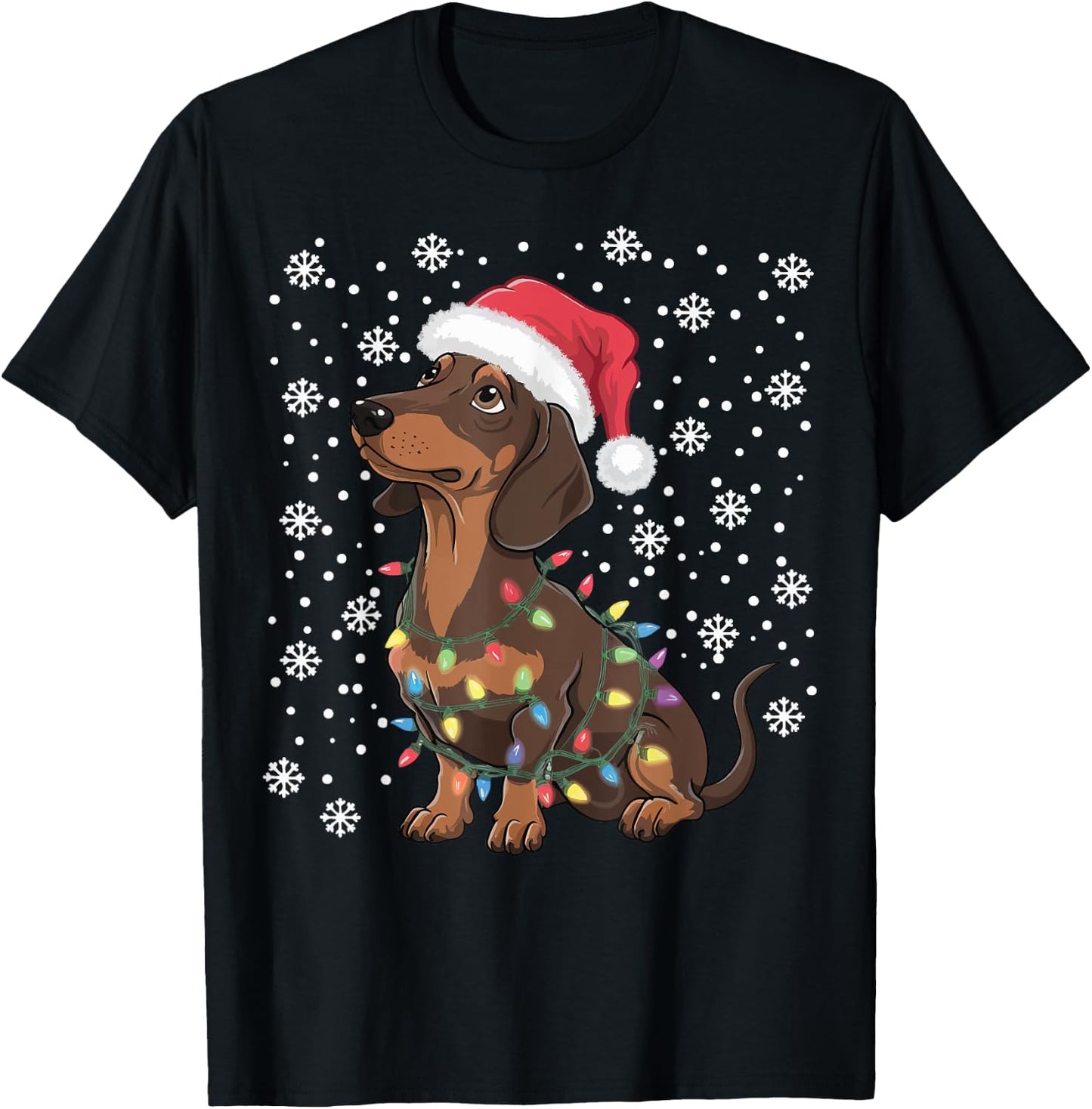 Dachshund Christmas T-Shirt - T-Shirt | Black