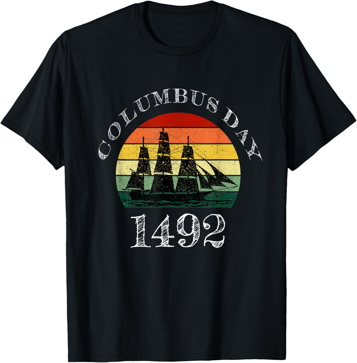 Happy columbus day vintage T-Shirt - T-Shirt | Black