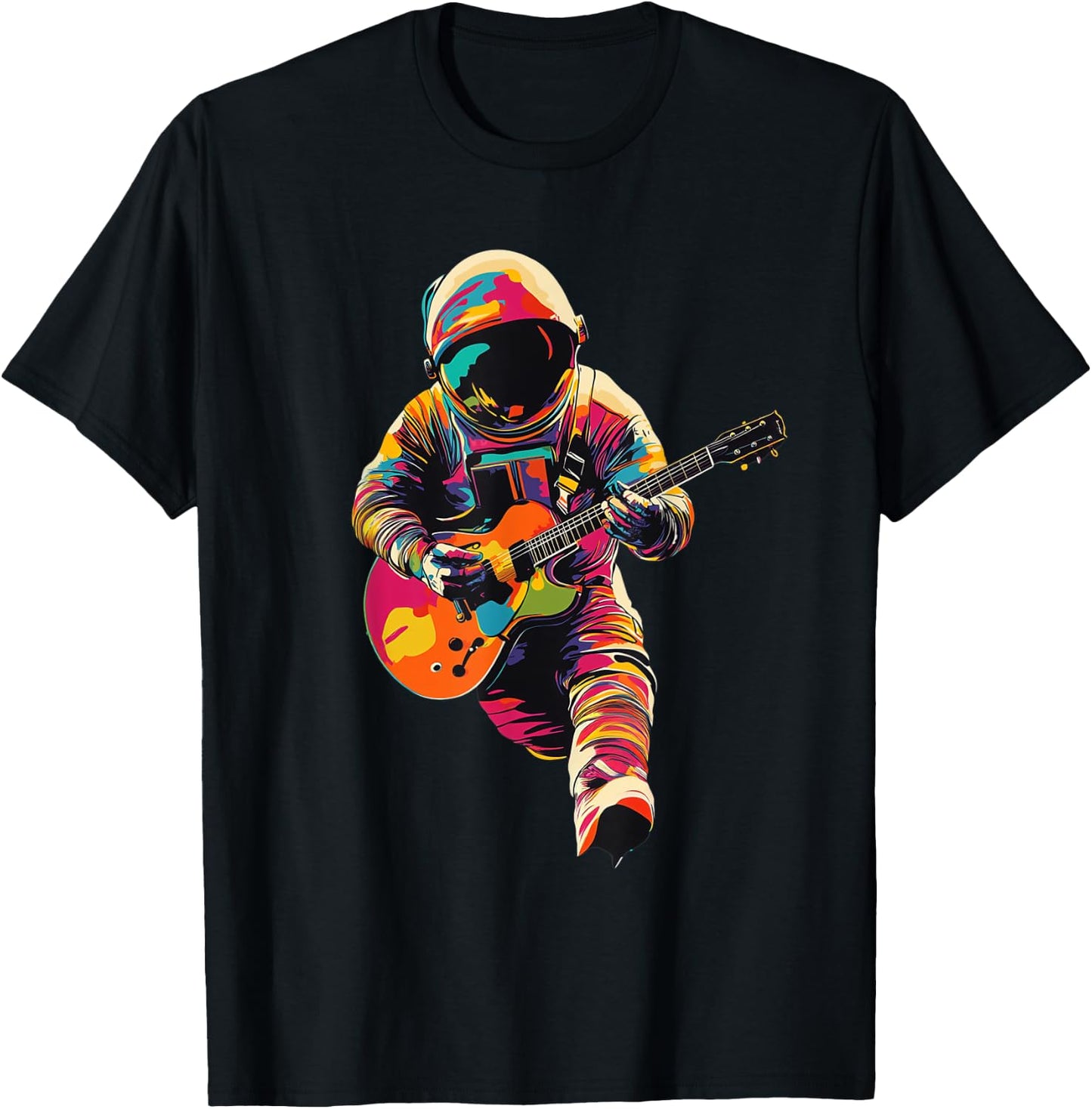 Astronaut playing guitar. Astronaut guitarist. Funny. T-Shirt - T-Shirt | Black