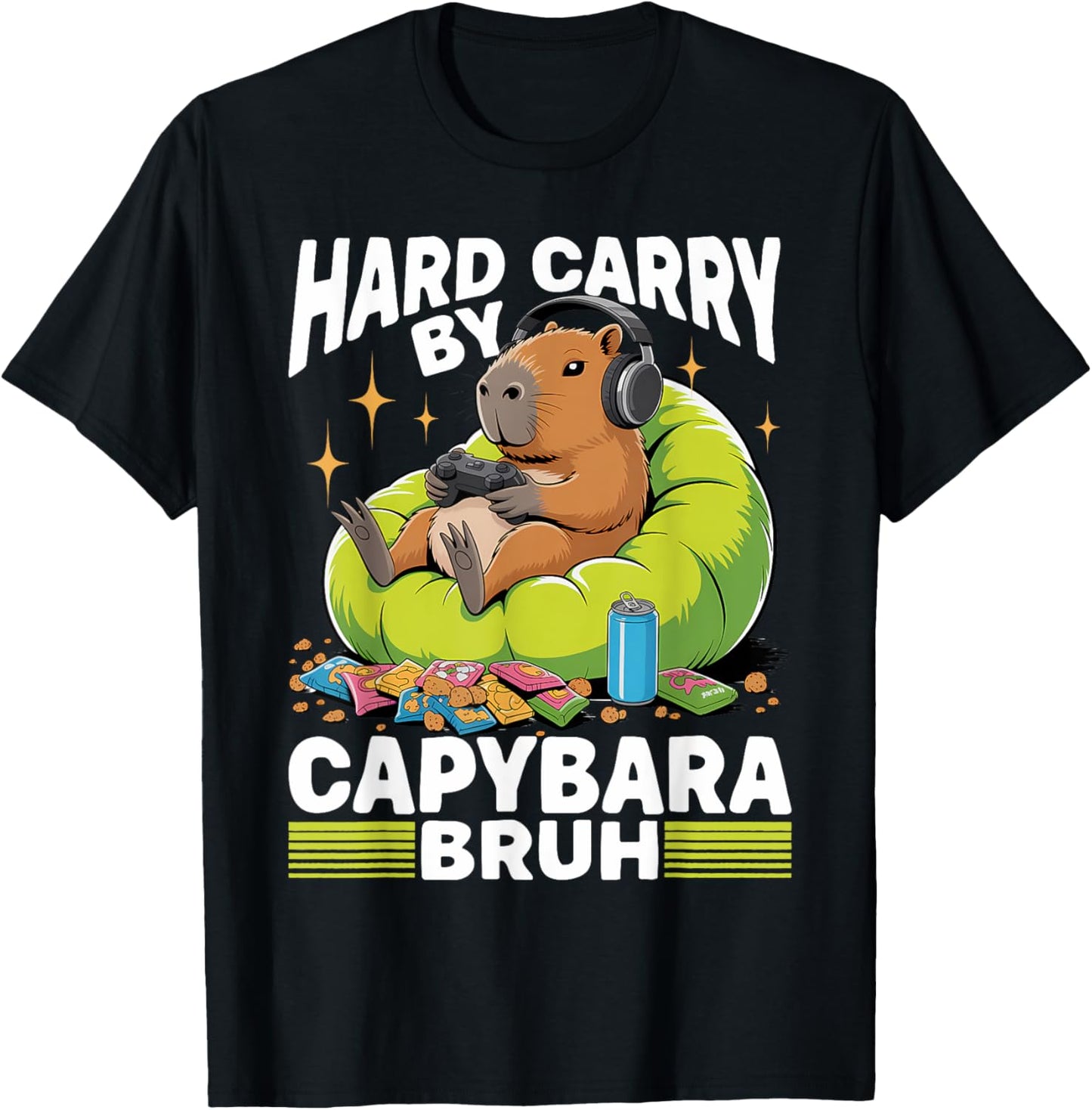 Capybara Gamer Gaming T-Shirt - T-Shirt | Black
