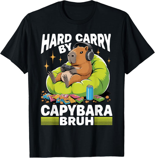 Capybara Gamer Gaming T-Shirt - T-Shirt | Black