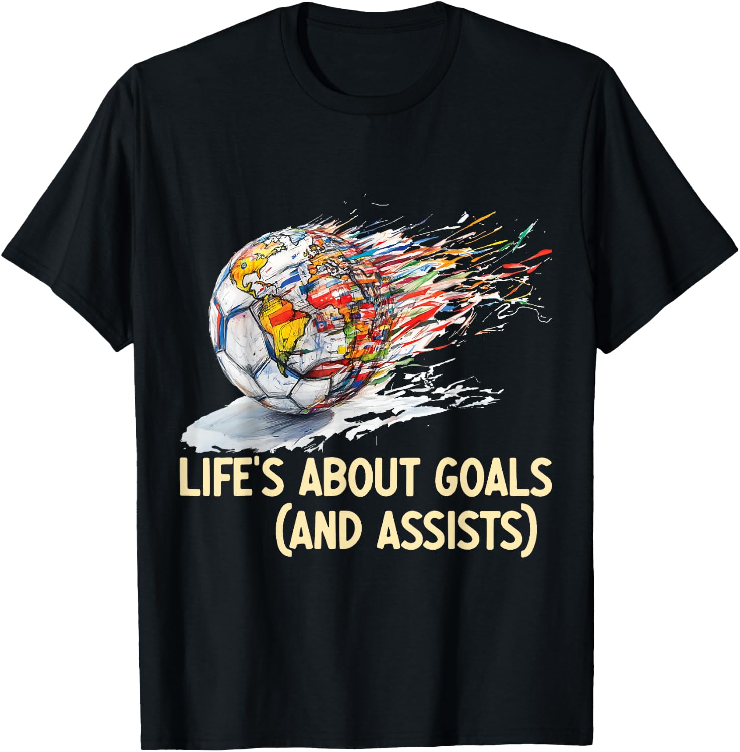 Soccer idea for Boys Life's About Goals (and assists) Soccer T-Shirt - T-Shirt | Black