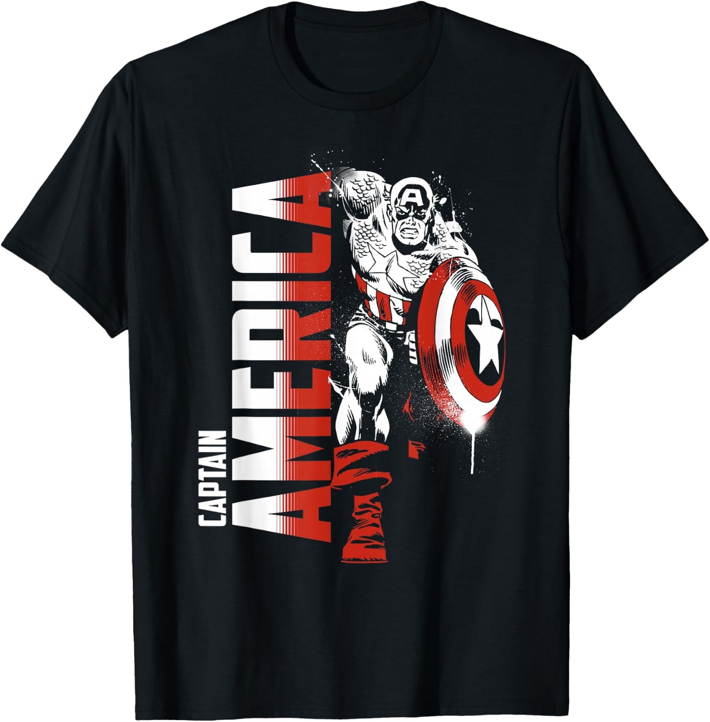 Marvel Avengers Vintage Captain America Comic Hero T-Shirt - T-Shirt | Black
