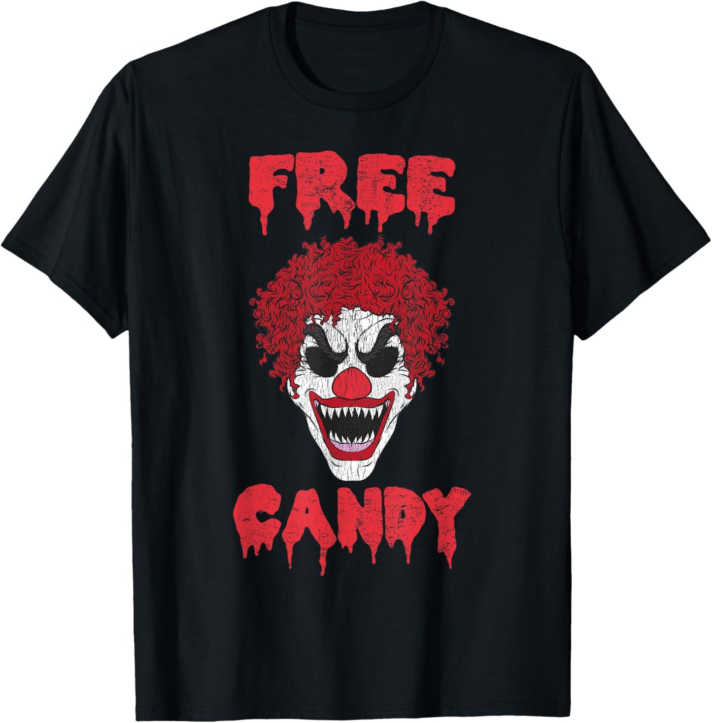 Scary Clown Free Candy Evil Halloween T-Shirt - T-Shirt | Black
