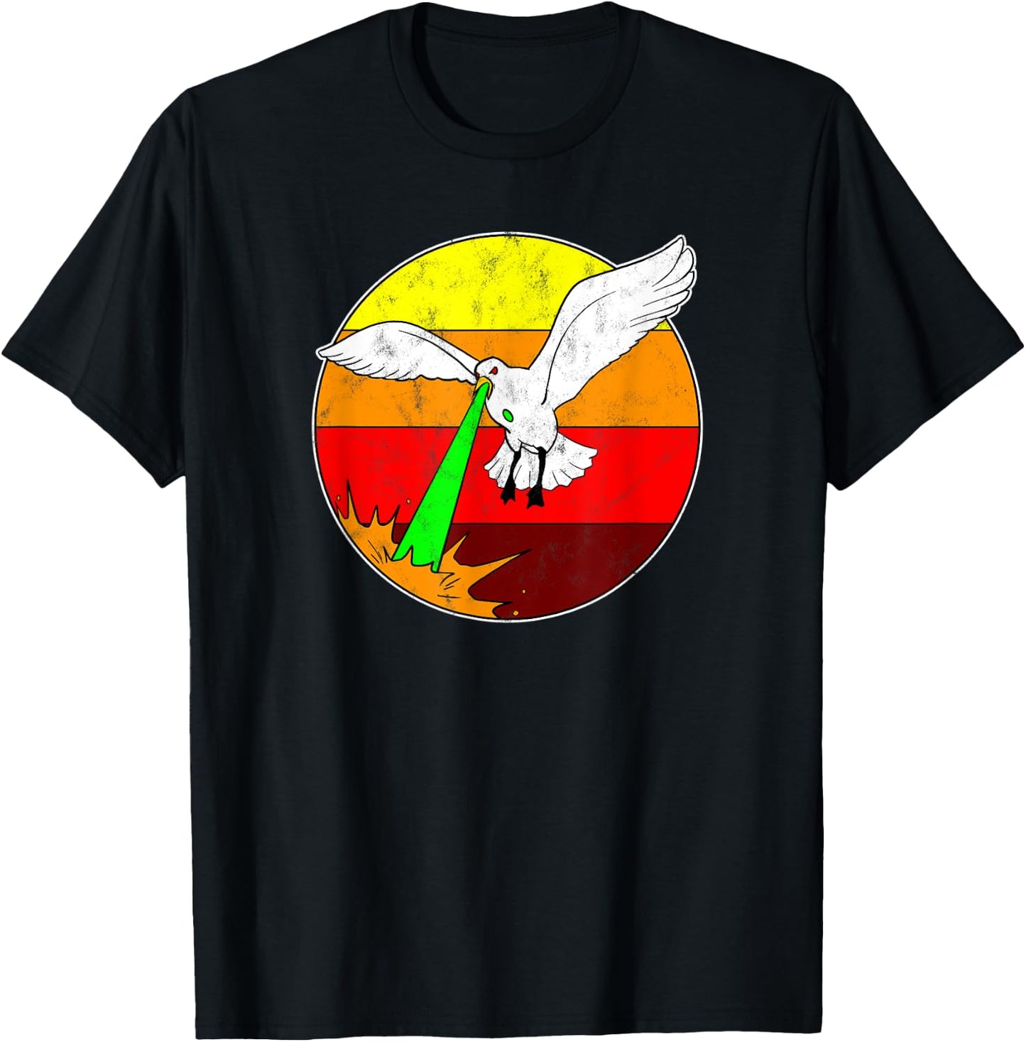 Laser Seagull Funny Retro Seagull T-Shirt - T-Shirt | Black
