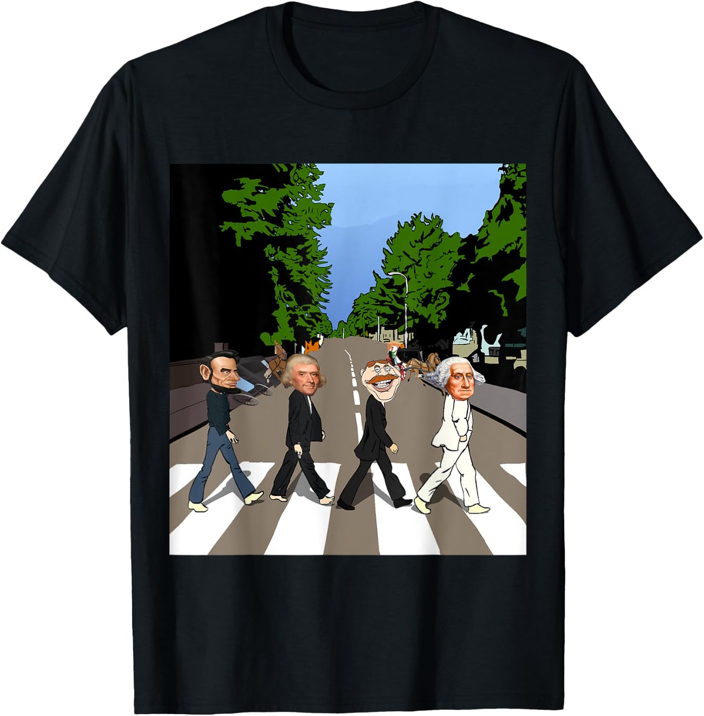 Presidents Day Shirt Lincoln, Washington,Jefferson,Theodore T-Shirt - T-Shirt | Black
