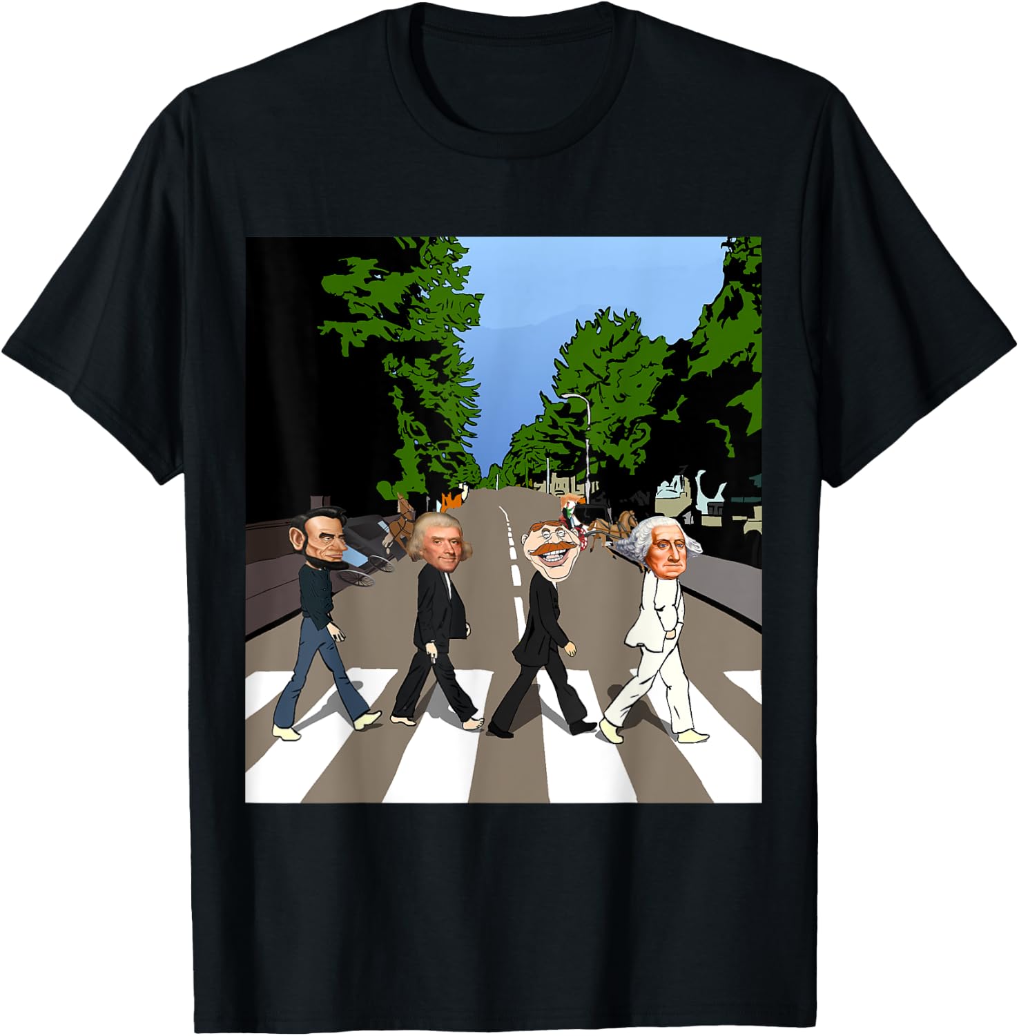Presidents Day Shirt Lincoln, Washington,Jefferson,Theodore T-Shirt - T-Shirt | Black