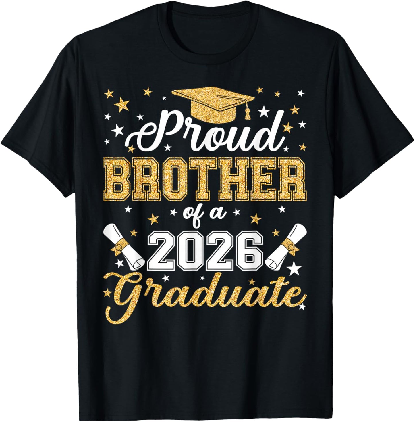 Proud Brother of A Class of 2026 Graduate Senior Graduation T-Shirt - T-Shirt | Black