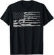 Big American Flag with Machine Guns 2A Flag Shirt T-Shirt - T-Shirt | Black