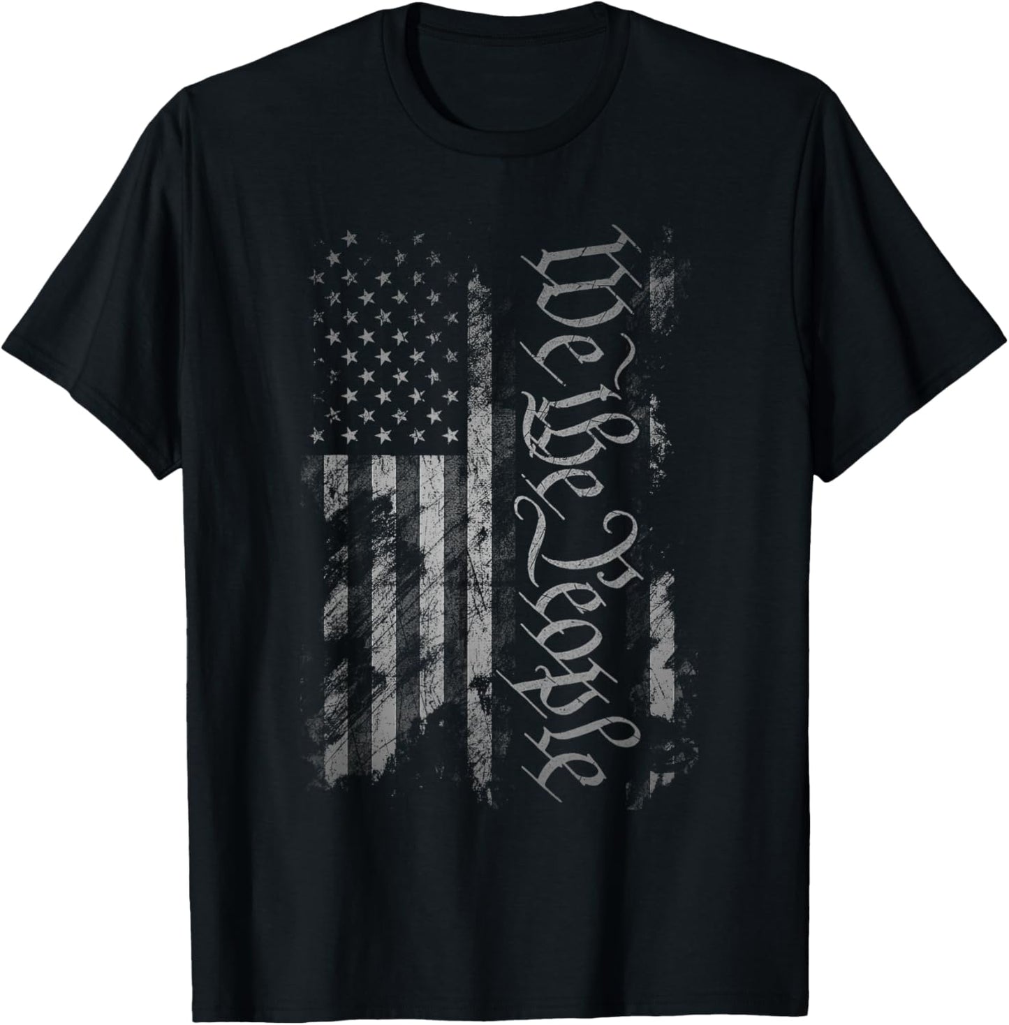 We The People American Flag 1776 Vintage Distressed Grunge T-Shirt - T-Shirt | Black