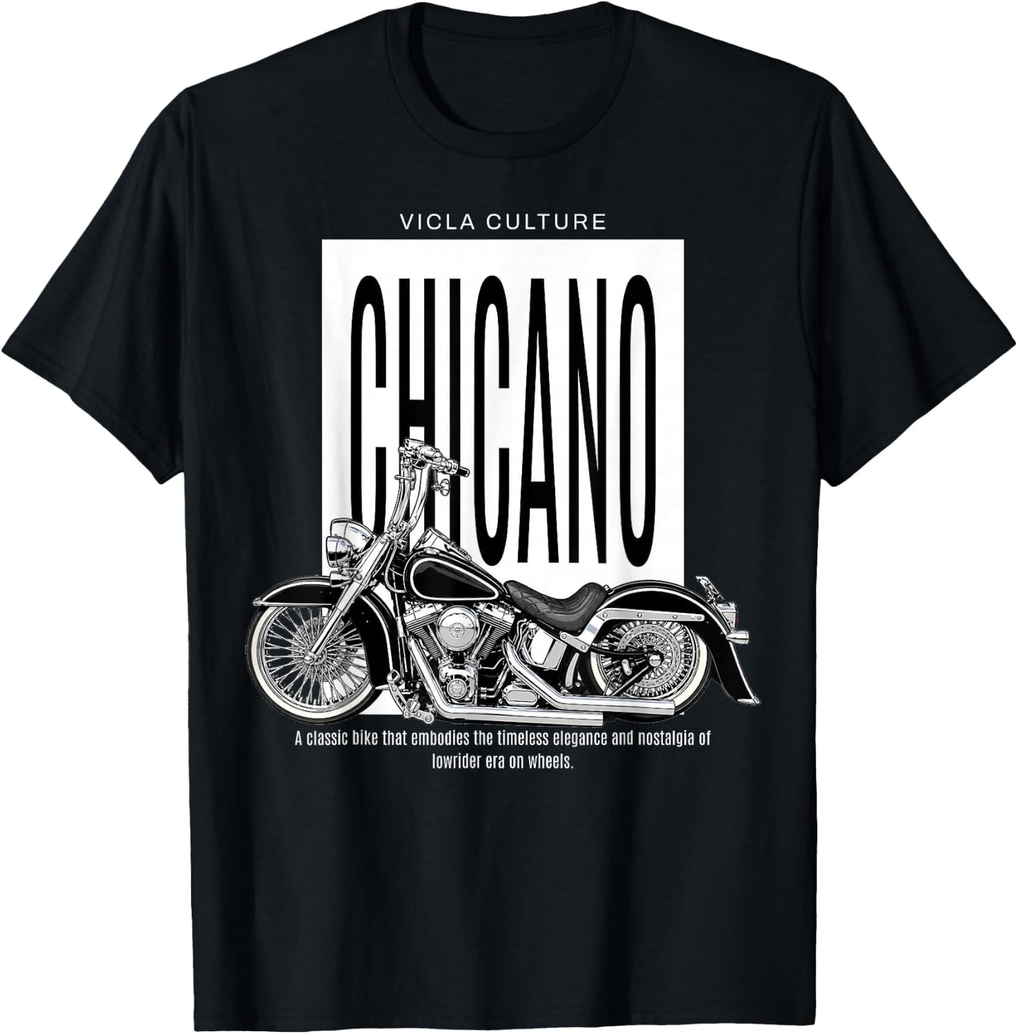 Vicla Culture, Cholo Latino Biker Chicano Motorcycles T-Shirt - T-Shirt | Black