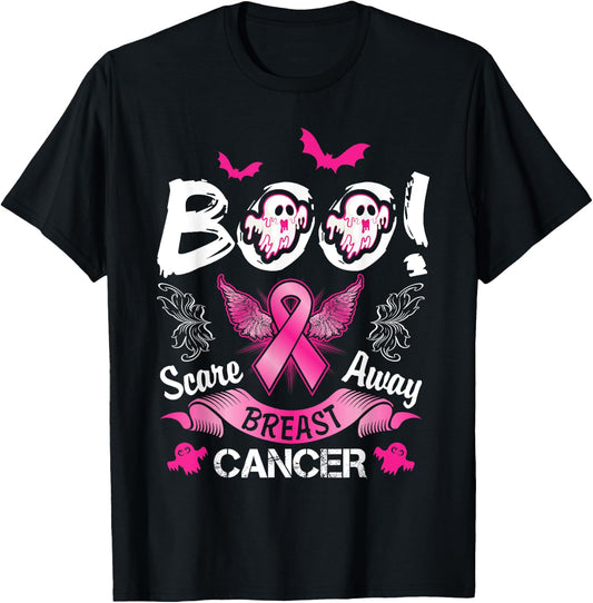Scare away Breast Cancer, Funny Halloween T-Shirt - T-Shirt | Black